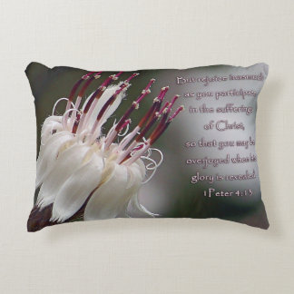 I Peter 4:13 Inspirational Floral Decorative Cushion