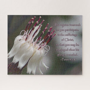 I Peter 4:13 Inspirational Floral Jigsaw Puzzle