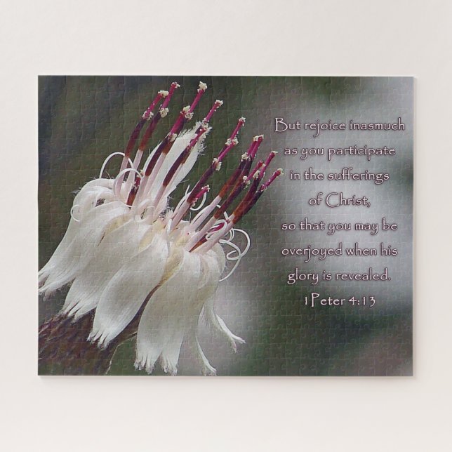 I Peter 4:13 Inspirational Floral Jigsaw Puzzle (Horizontal)