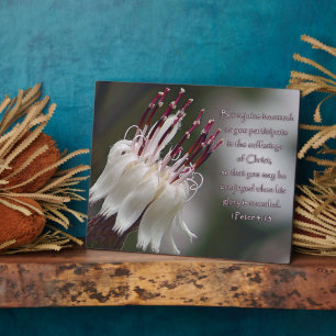 I Peter 4:13 Inspirational Floral Plaque