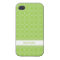 i Phone 4 Custom Name Lime White Circles Pattern