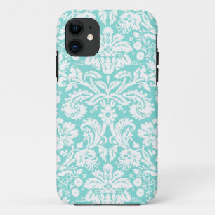 i Phone 5 Teal Damask Pattern Case-Mate iPhone Case