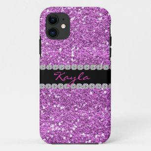 I PHONE CASE LAVENDER CRYSTAL BLING