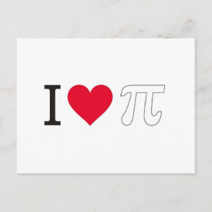I ♥ Pi – Minimalist Pi Day Greeting Card