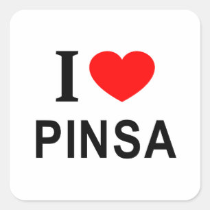 I ❤️ PINSA I LOVE PINSA I HEART PINSA SQUARE STICKER
