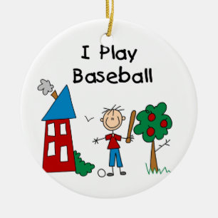 I Play Baseball Ceramic Tree Decoration