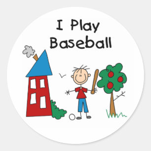 I Play Baseball Stickers Sticker