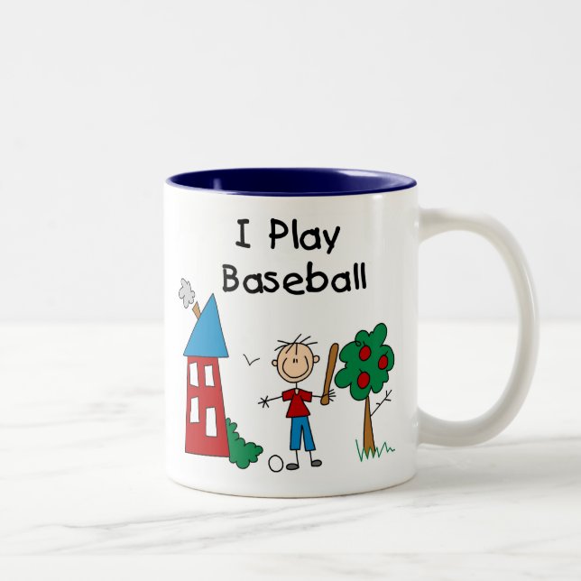 I Play Baseball Two-Tone Coffee Mug (Right)