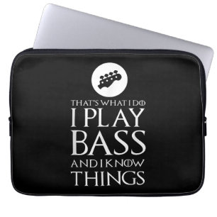 I Play Bass Funny Bass Guitar Laptop Sleeve