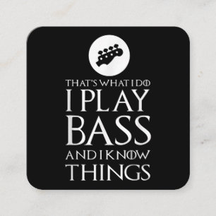 I Play Bass Funny Bass Guitar Square Business Card