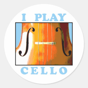 I Play Cello Classic Round Sticker