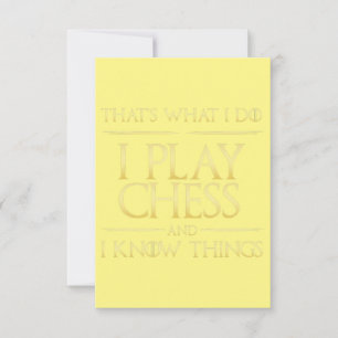 i play chess and i know things chess player thank you card