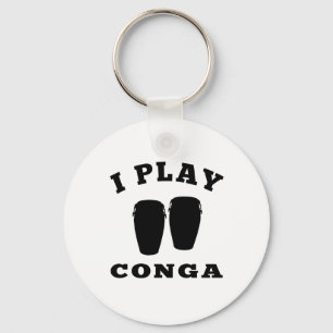 I Play Conga Key Ring