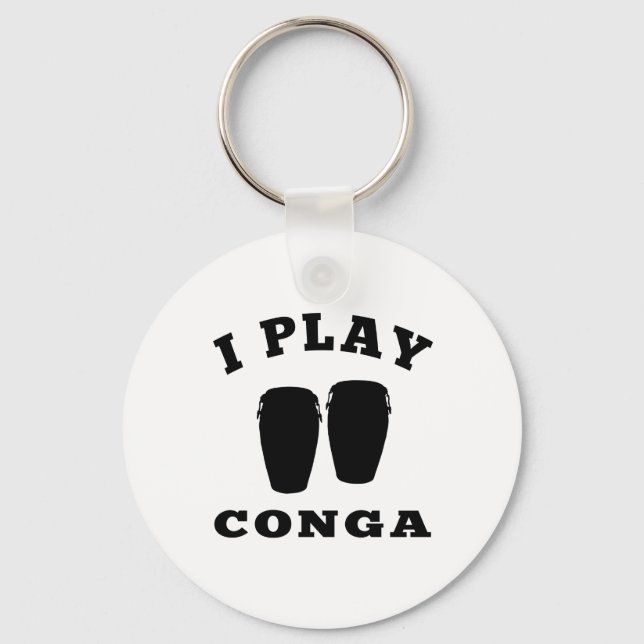 I Play Conga Key Ring (Front)