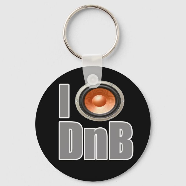 I PLAY DnB Drum and Bass music shirts and gear Key Ring (Front)