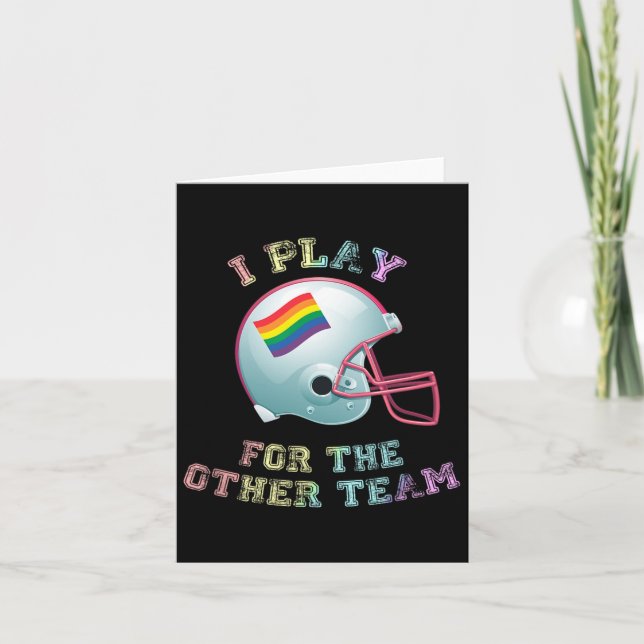 I Play For The Other Team Gay Pride Football  Card (Front)