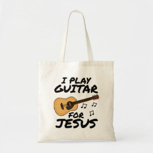 I Play Guitar For Jesus, Church Acoustic Guitarist Tote Bag