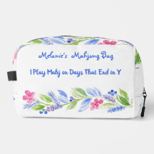 I Play Mahjong Dot Crack Bam Watercolor Flower Zip