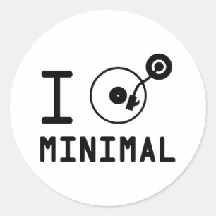 I play Minimal MNL / I love Minimal MNL / DJ Viny Classic Round Sticker