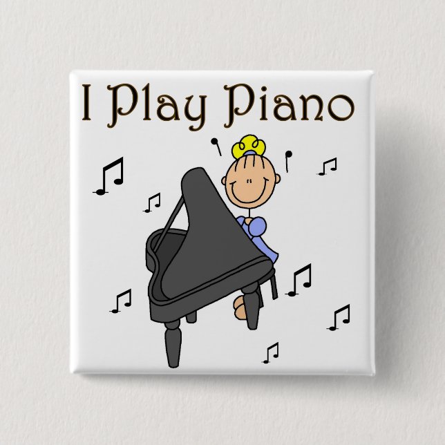 I Play Piano Button (Front)