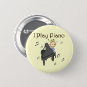 I Play Piano T-shirts and Gifts 6 Cm Round Badge (Front & Back)