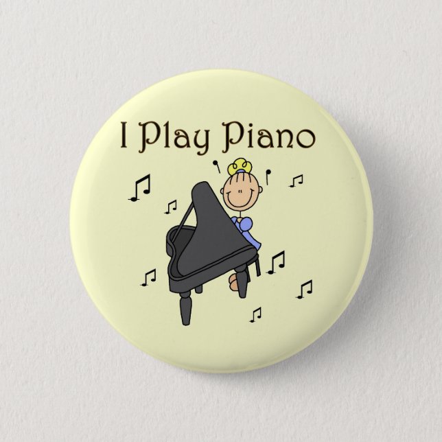 I Play Piano T-shirts and Gifts 6 Cm Round Badge (Front)