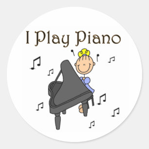 I Play Piano T-shirts and Gifts Classic Round Sticker