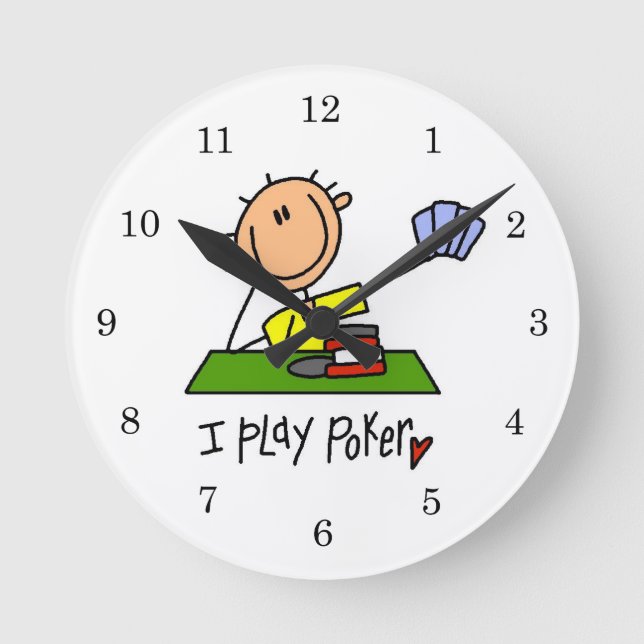 I Play Poker Round Clock (Front)