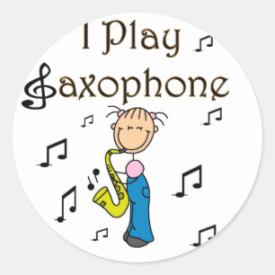 I Play Saxophone T-shirts and Gifts Classic Round Sticker