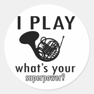 I play the French Horn Classic Round Sticker