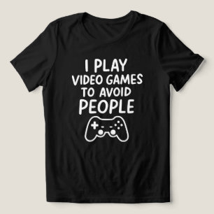 I Play Video Games To Avoid People Introvert Funny Tri-Blend Shirt