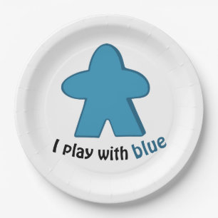 I Play with Blue Meeples Boy Gender Reveal Party  Paper Plate