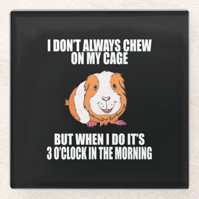 I Play With Guine Pig In The Morning Glass Coaster (Front)