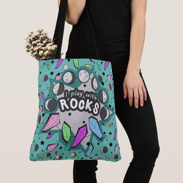 I play with Rocks Tote Bag (Close Up)
