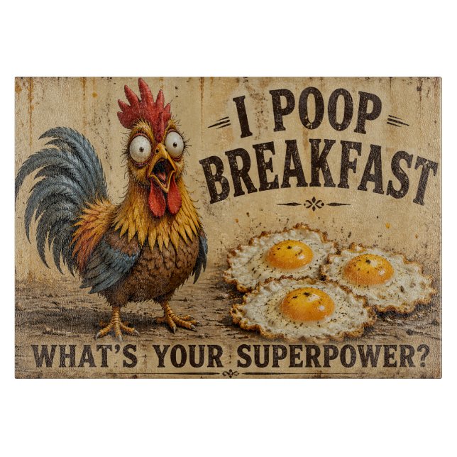 I Poop Breakfast Cutting Board (Front)