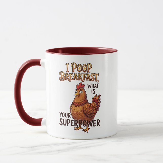 I Poop Breakfast Mug - Quirky Superpower Gift (Left)