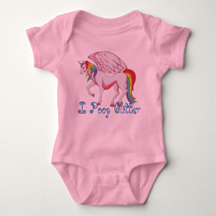 I Poop Glitter Baby Bodysuit