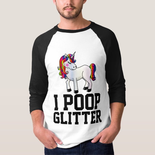 I POOP GLITTER UNICORN T-SHIRTS TEES (Front)