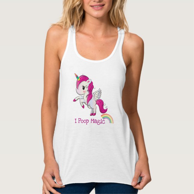 I Poop Magic Funny Unicorn Saying Singlet (Front)