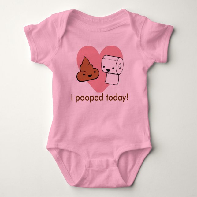 i pooped today baby bodysuit (Front)