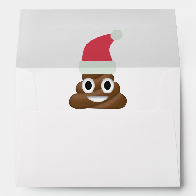 I Pooped Today Funny Brown Emoji Christmas  Envelope (Back (Bottom))