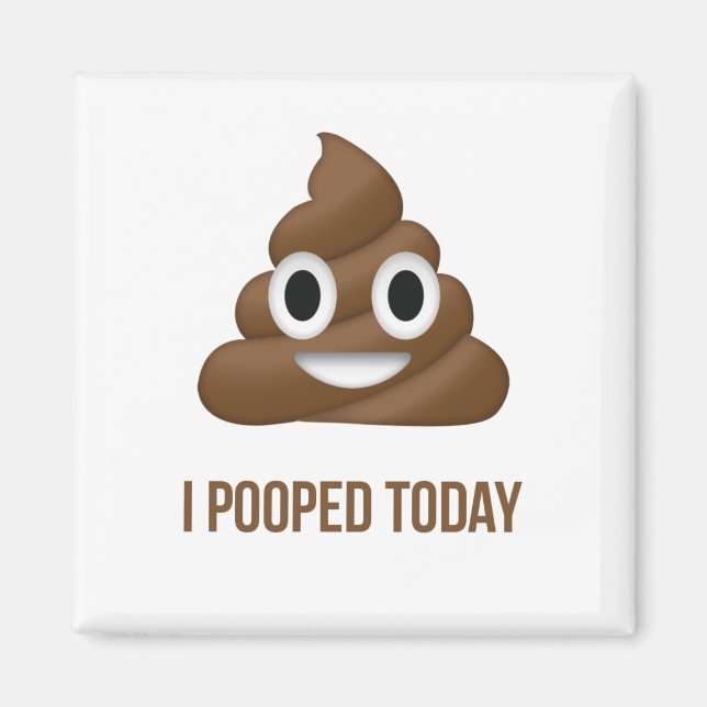 I Pooped Today Funny Emoticon Magnet (Front)