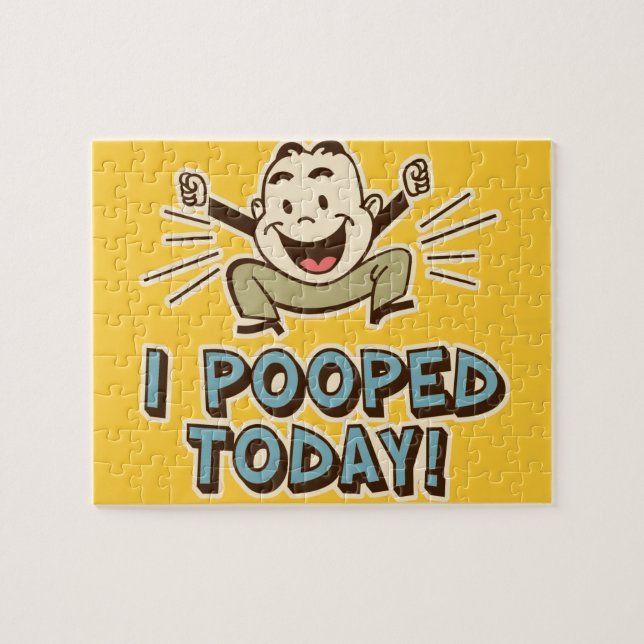 I Pooped Today Funny Toilet Humour Jigsaw Puzzle (Horizontal)