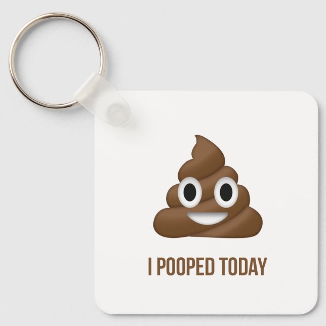 I Pooped Today Personalised Poo Emoji  Key Ring (Front)