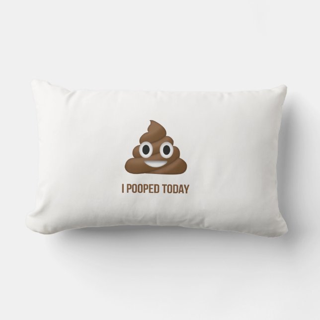 I Pooped Today Poo Emoji  Lumbar Cushion (Front)