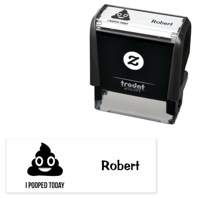 I Pooped Today Poo Emoji Personalised Self-inking Stamp (In Situ)