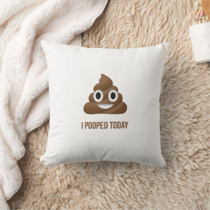 I Pooped Today Poo Emoji with Proctology QR Code Cushion