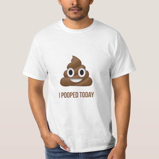 I Pooped Today Poo Emoji with Proctology QR Code T-Shirt (Front)