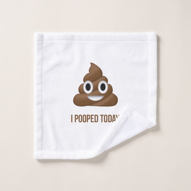 I Pooped Today Smiling Emoji Wash Cloth (Wash Cloth)