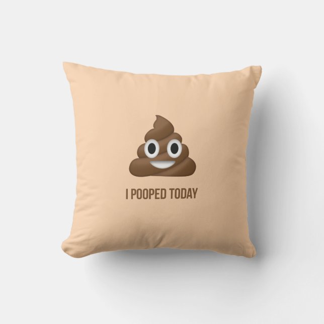 I Pooped Today Smiling Emoticon Cushion (Front)